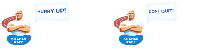 Motivational chef cartoon saying encouraging phrases.