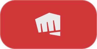 White fist logo on red background
